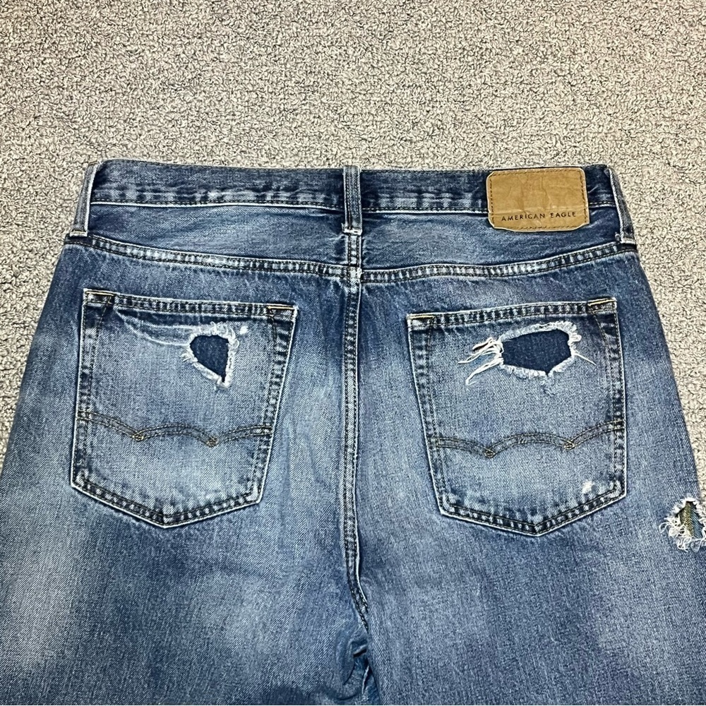 American Eagle Jeans Mens 32X26 (Fits 32X24) Relaxed Taper Distressed - Picture 8 of 10